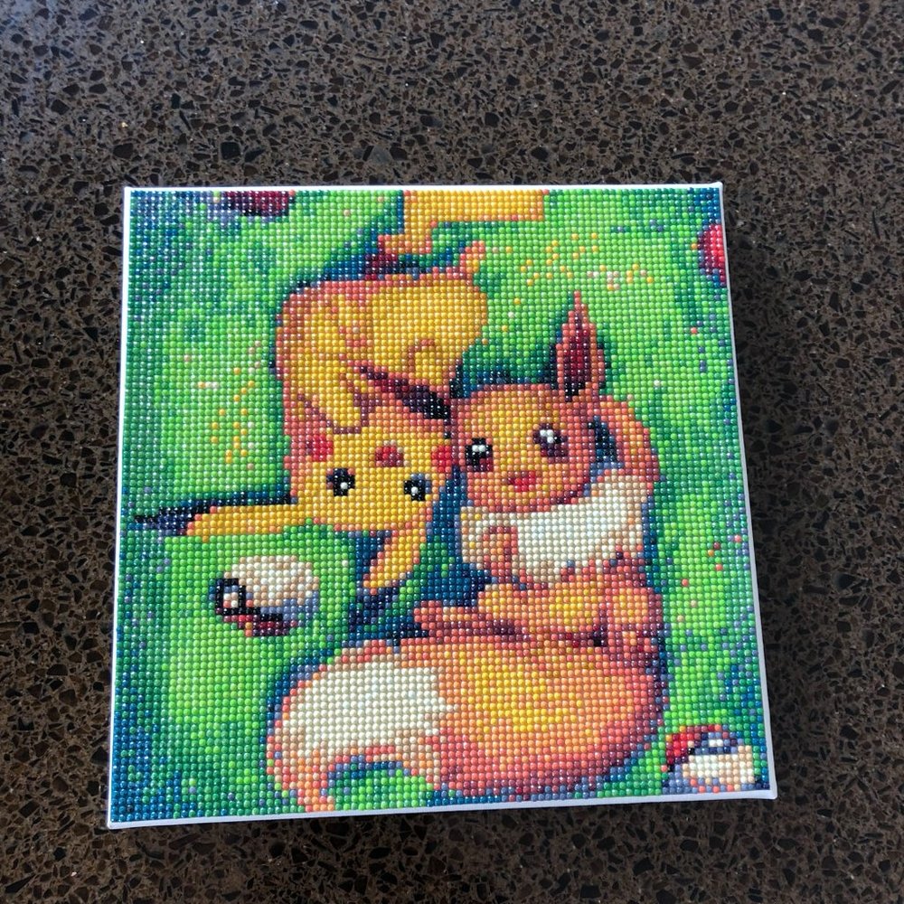 Finished Diamond Art of Pikachu